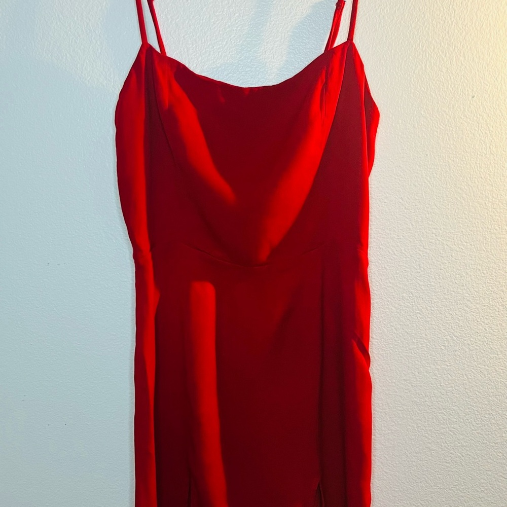Reformation Red Textured Slip Dress - Size 10